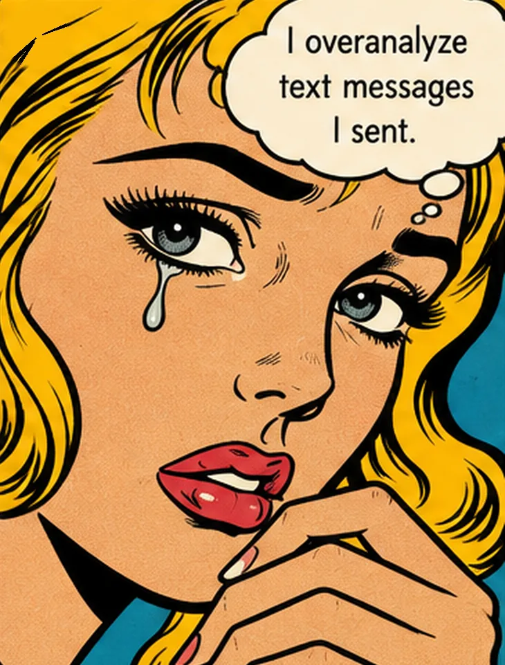 I overanalyze text messages I sent.